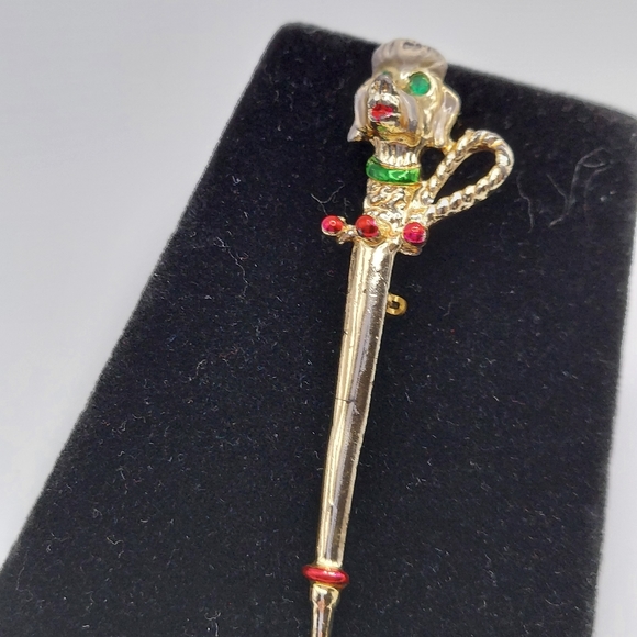 Vintage Enamel &Rhinestone Eyes Poodle Brooch. - Picture 8 of 12